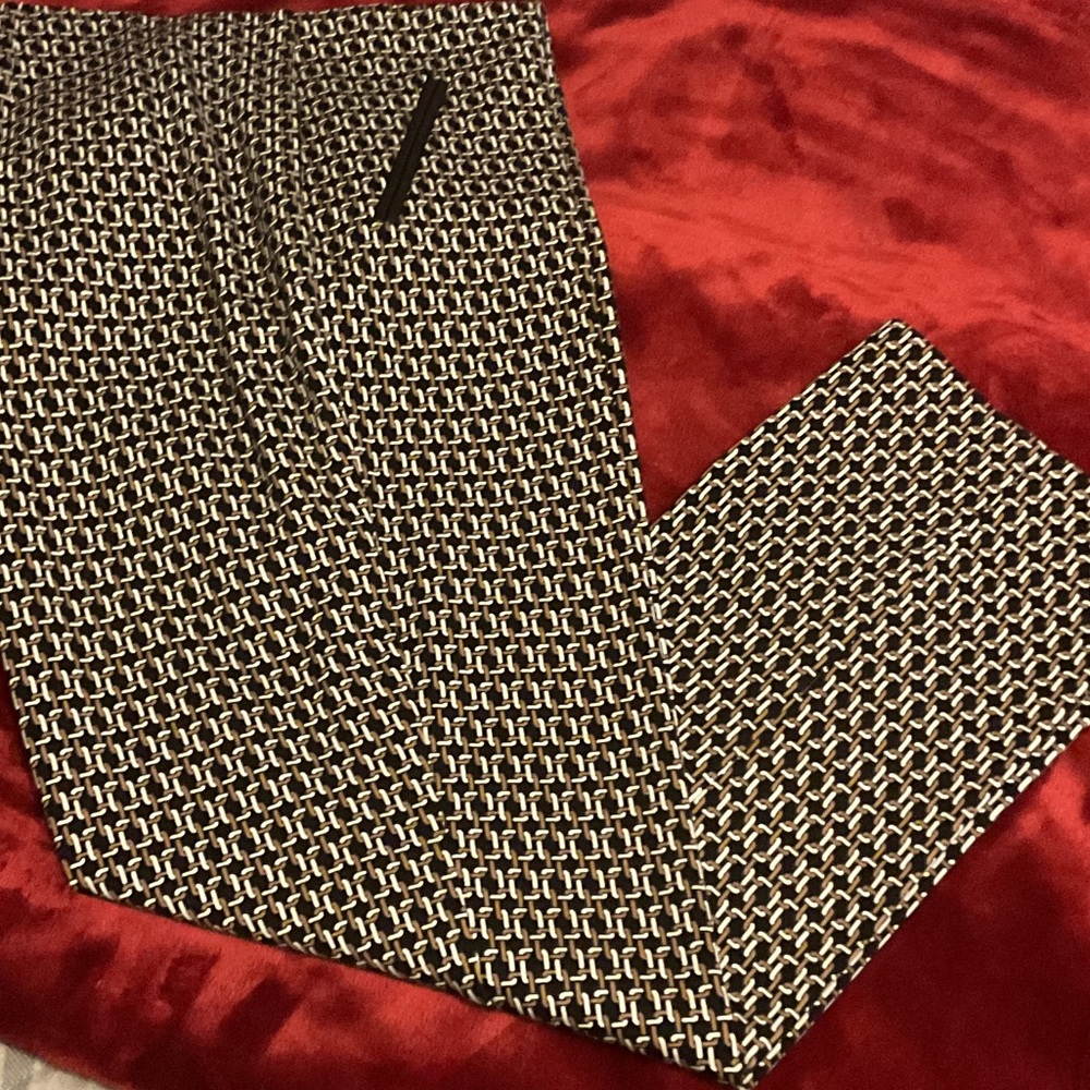 Chico's Black and White and Brown Equestrian Straight Leg Pants Size 16 Derby